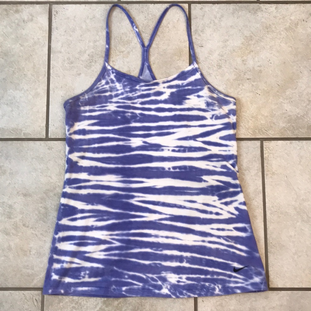 Nike large drifit purple/white tank top.